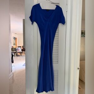 Jones New York Royal Blue 100% silk Maxi Dress